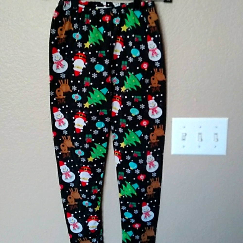 100% Poof Girls  Med Christmas Pajama Pants